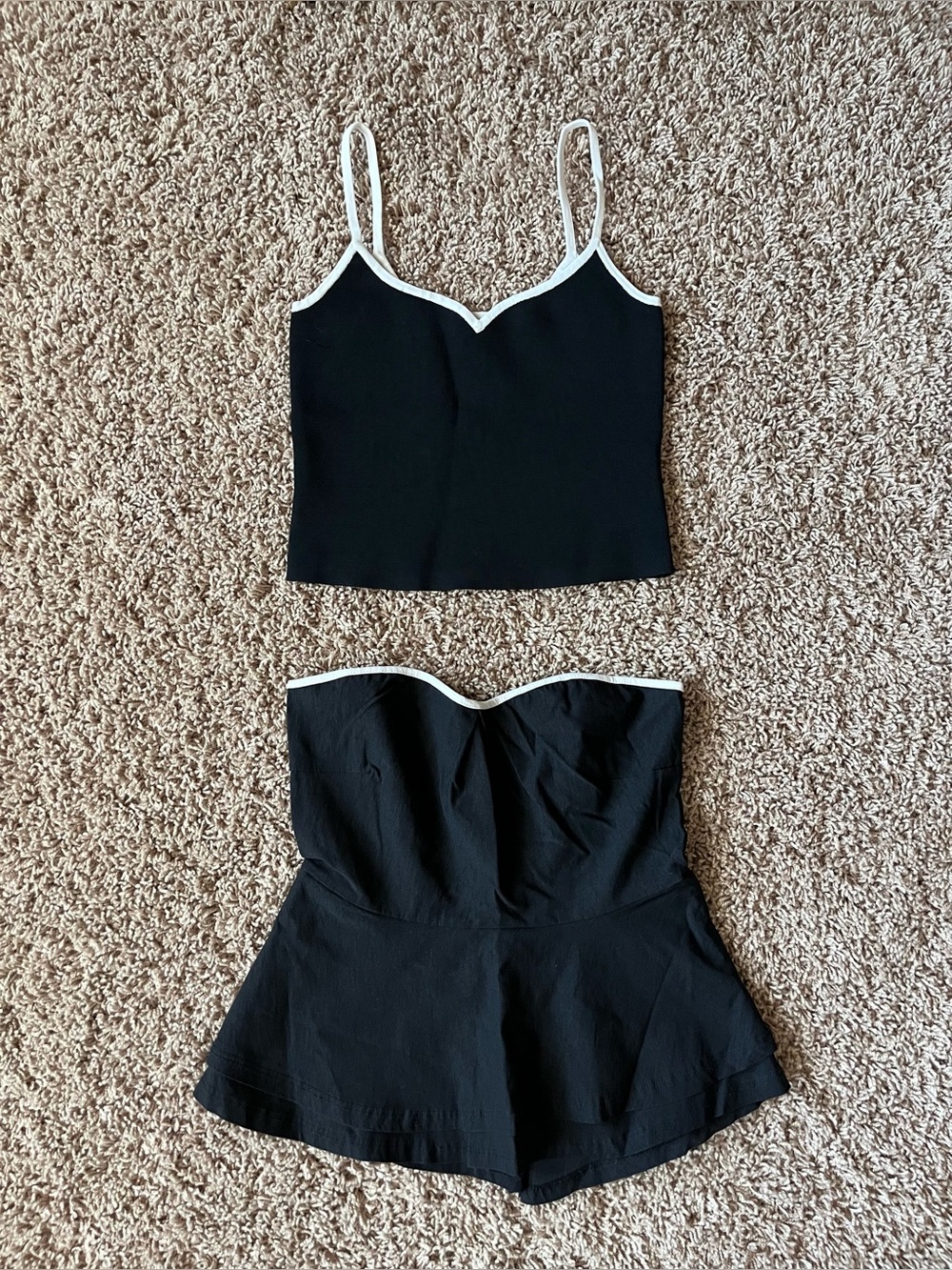 Black Tops with White Trim - Women's price for both